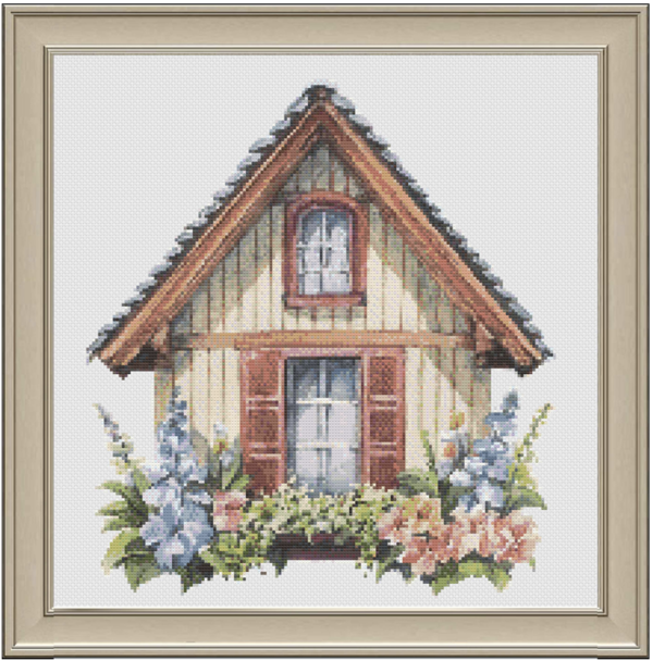 Floral Arcitecture - House - PDF Cross Stitch Pattern