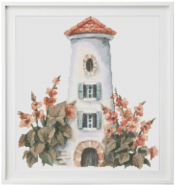 Floral Arcitecture - Light House - PDF Cross Stitch Pattern