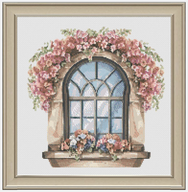 Floral Arcitecture - Window Box - PDF Cross Stitch Pattern