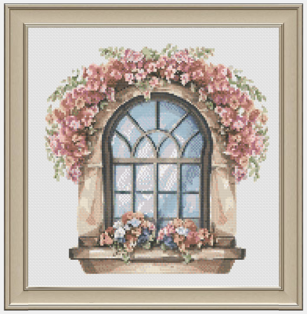 Floral Arcitecture - Window Box - PDF Cross Stitch Pattern - Image 3